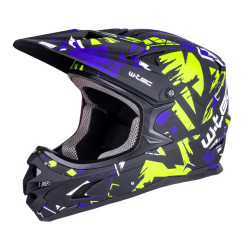 Downhill přilba W-TEC Richpike Green a Blue Madness XS (53-54)