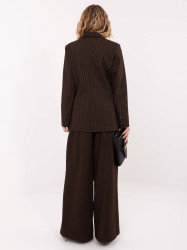 Dvouřadý dámský sako v tmavě hnědé barvě