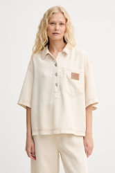 Džínová blůza MUNTHE PHOR dámská, béžová barva, hladká, 252102025206