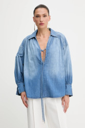 Džínová blůza Pinko dámská, modrá barva, hladká, 104630 A2DT