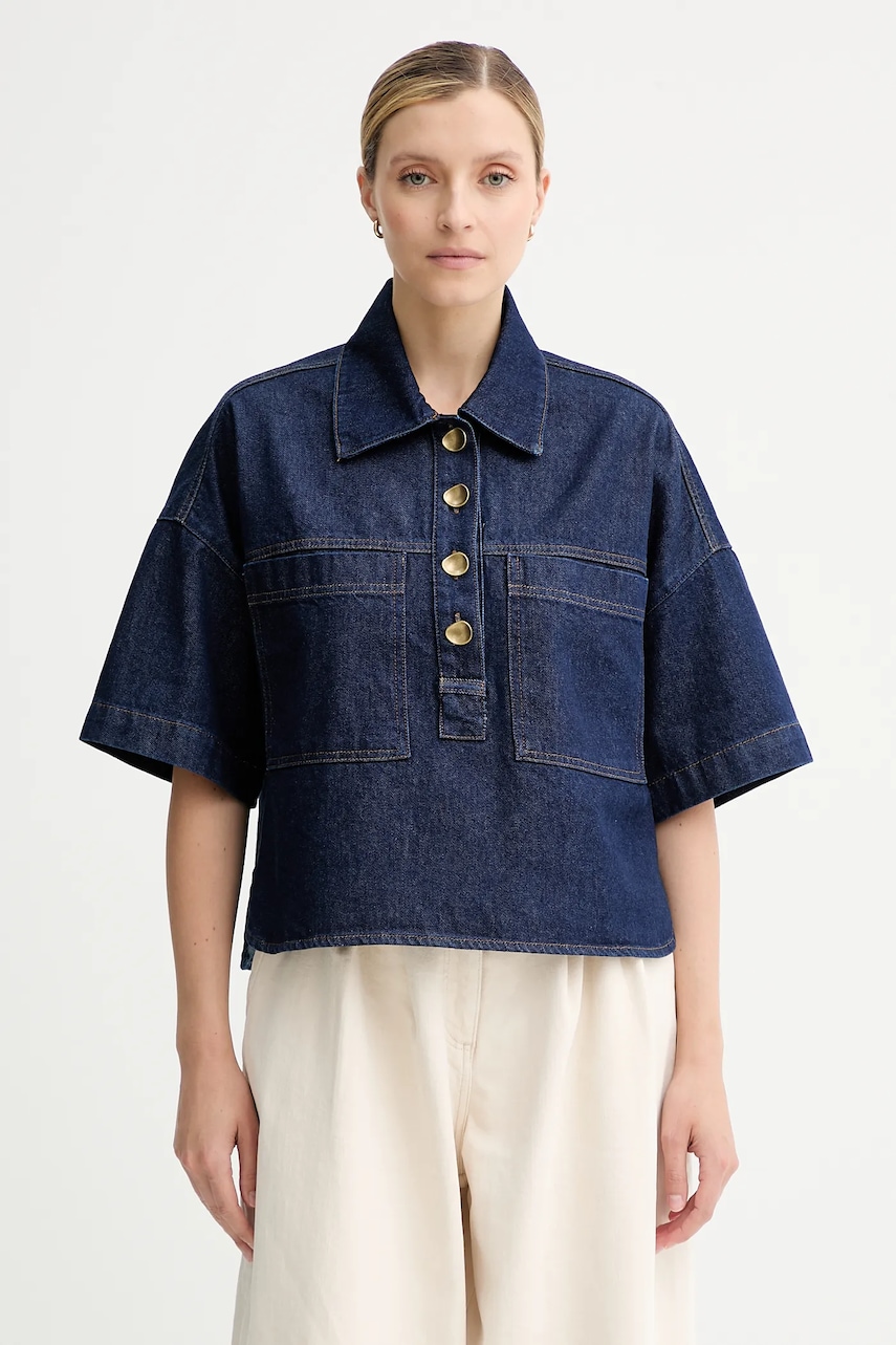 Džínová blůza Sessun dámská, modrá barva, hladká, 25110014