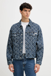 Džínová bunda Calvin Klein Jeans modrá barva, přechodná, oversize, LV04RD767G