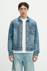 Džínová bunda Evisu 2-tone Denim w Inserted Daicock modrá barva, přechodná, 2ESHTM5DJ1041