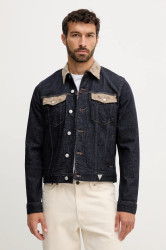 Džínová bunda Guess DILLON tmavomodrá barva, přechodná, M5YXN1 D5QC2