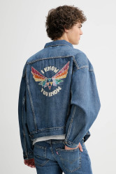 Džínová bunda Levi's PRIDE ONE FAMILY TRUCKER modrá barva, přechodná, 002FF