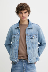 Džínová bunda Tommy Jeans modrá barva, přechodná, DM0DM21916