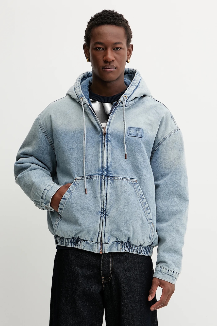 Džínová bunda Tommy Jeans modrá barva, přechodná, DM0DM22137