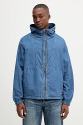 Džínová bunda Tommy Jeans tmavomodrá barva, přechodná, oversize, DM0DM21243