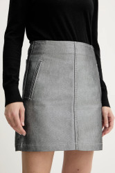 Džínová sukně Calvin Klein Jeans šedá barva, mini, LV047E716G