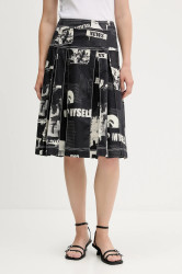 Džínová sukně Desigual NEWSPP černá barva, mini, áčková, 25WWFW11