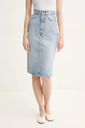 Džínová sukně Fiorucci Faded Heart Pocket Denim Midi Skirt