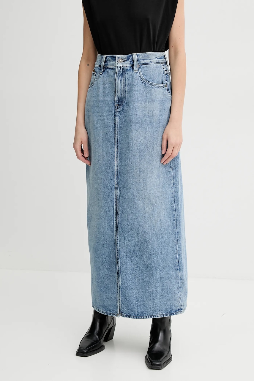 Džínová sukně G-Star modrá barva, maxi, D24385-D788