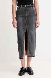 Džínová sukně Gaudi šedá barva, maxi, 521BD76004