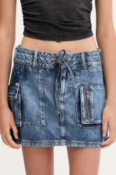 Džínová sukně Guess Originals HARRINGTON modrá barva, mini, pouzdrová, W5YD0L D5R01
