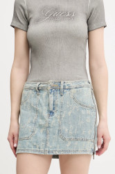 Džínová sukně Guess Originals modrá barva, mini, W5GD1L D5OTA