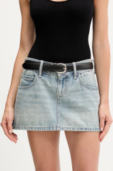 Džínová sukně Hollister Co. modrá barva, mini, pouzdrová, KI343-5167