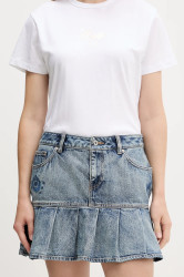 Džínová sukně Hugo Blue Gaby_B modrá barva, mini, áčková, 50546318