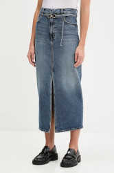 Džínová sukně HUGO Gatje_3 modrá barva, midi, 50550747