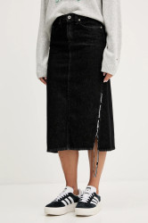Džínová sukně Karl Lagerfeld Jeans černá barva, midi, A4W12002