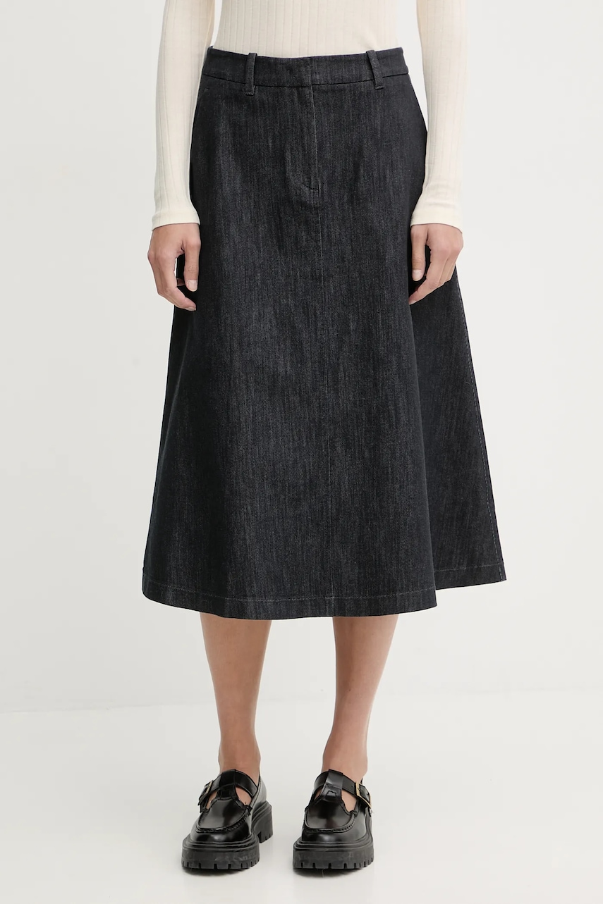 Džínová sukně Marc O'Polo modrá barva, midi, áčková, 600004320155