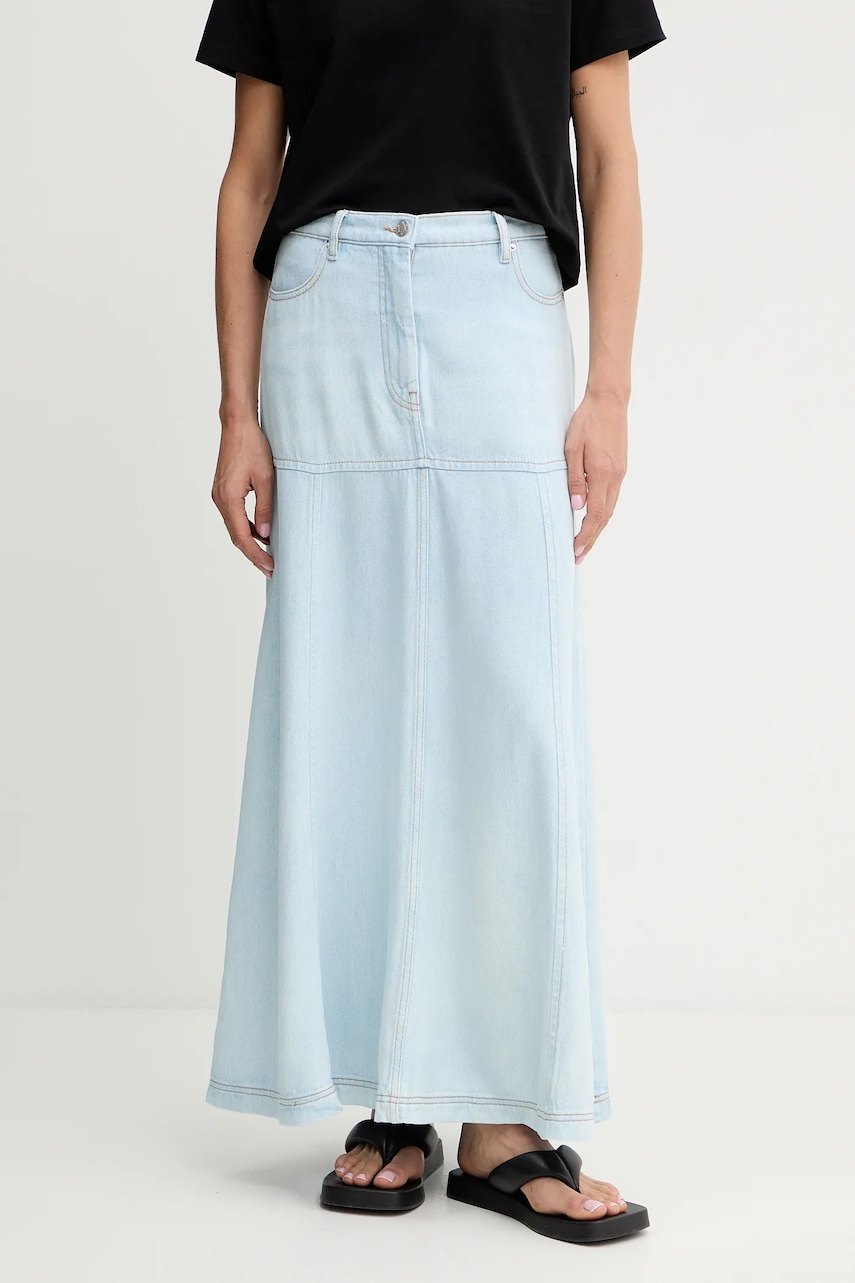 Džínová sukně MUNTHE TUXYA modrá barva, 251121425110