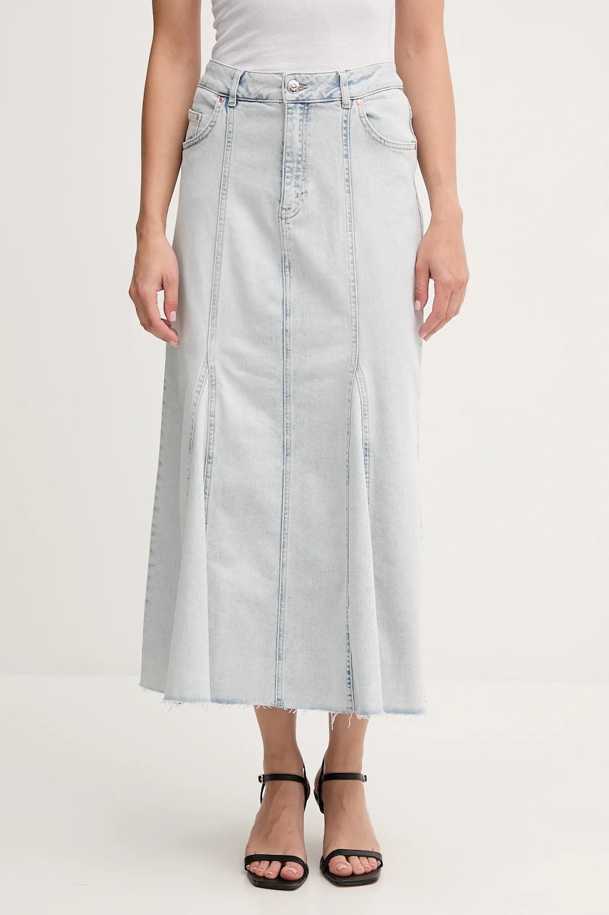 Džínová sukně OUI modrá barva, midi, 92888