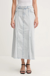 Džínová sukně OUI modrá barva, midi, 92888