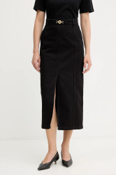 Džínová sukně Patou černá barva, midi, SK0500081