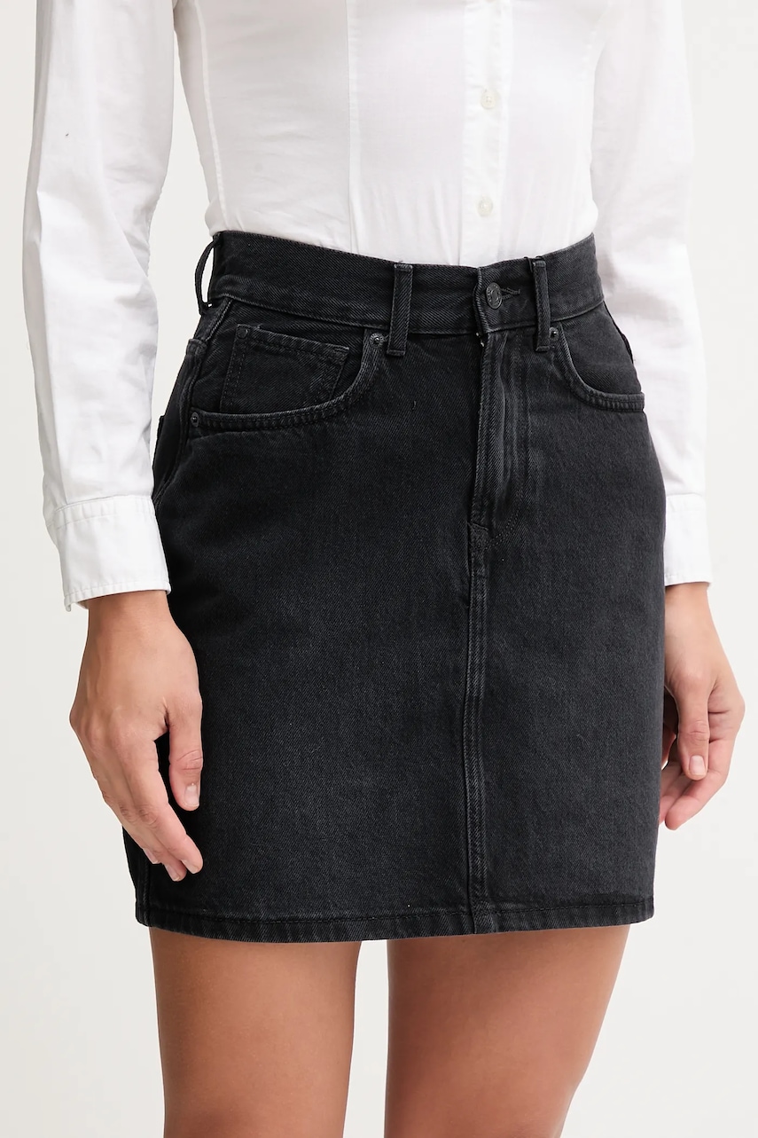 Džínová sukně Pepe Jeans černá barva, mini, pouzdrová, PL90112449F0