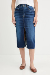 Džínová sukně Pepe Jeans modrá barva, midi, pouzdrová, PL9011865FB