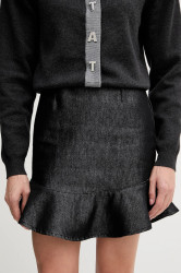 Džínová sukně Rotate černá barva, mini, áčková, 114960100