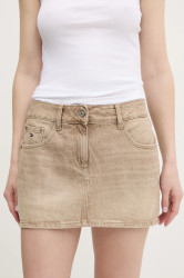 Džínová sukně Tommy Jeans béžová barva, mini, DW0DW20134