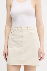 Džínová sukně Tommy Jeans béžová barva, mini, DW0DW20607