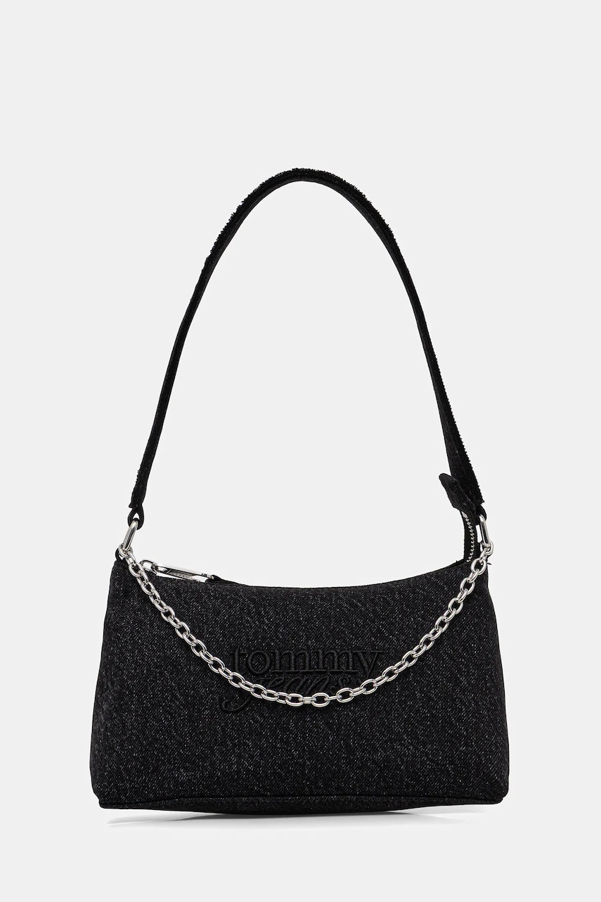 Džínová taška Tommy Jeans černá barva, AW0AW18083