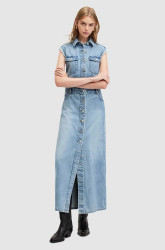 Džínové šaty AllSaints BLAIR DENIM DRESS