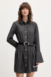 Džínové šaty Karl Lagerfeld Jeans šedá barva, mini, A4W13003