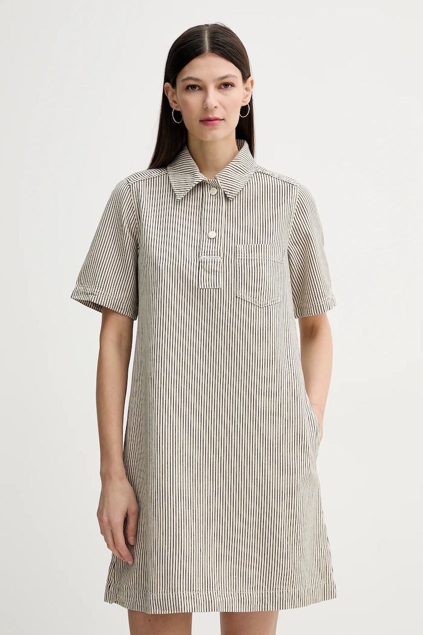 Džínové šaty Marc O'Polo béžová barva, mini, 5000005838