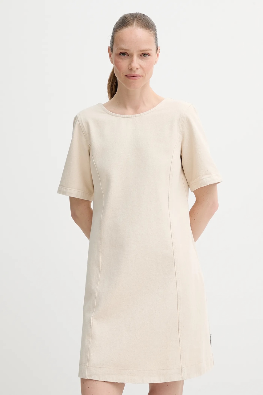 Džínové šaty Marc O'Polo béžová barva, mini, 5000006784