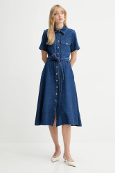 Džínové šaty Marella tmavomodrá barva, midi, 2523226024200