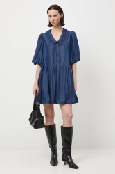 Džínové šaty Medicine tmavomodrá barva, mini, oversize