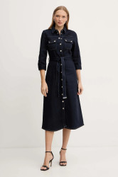 Džínové šaty Morgan tmavomodrá barva, midi, RJEANA