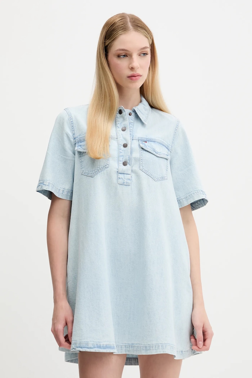 Džínové šaty Tommy Jeans modrá barva, mini, DW0DW20519