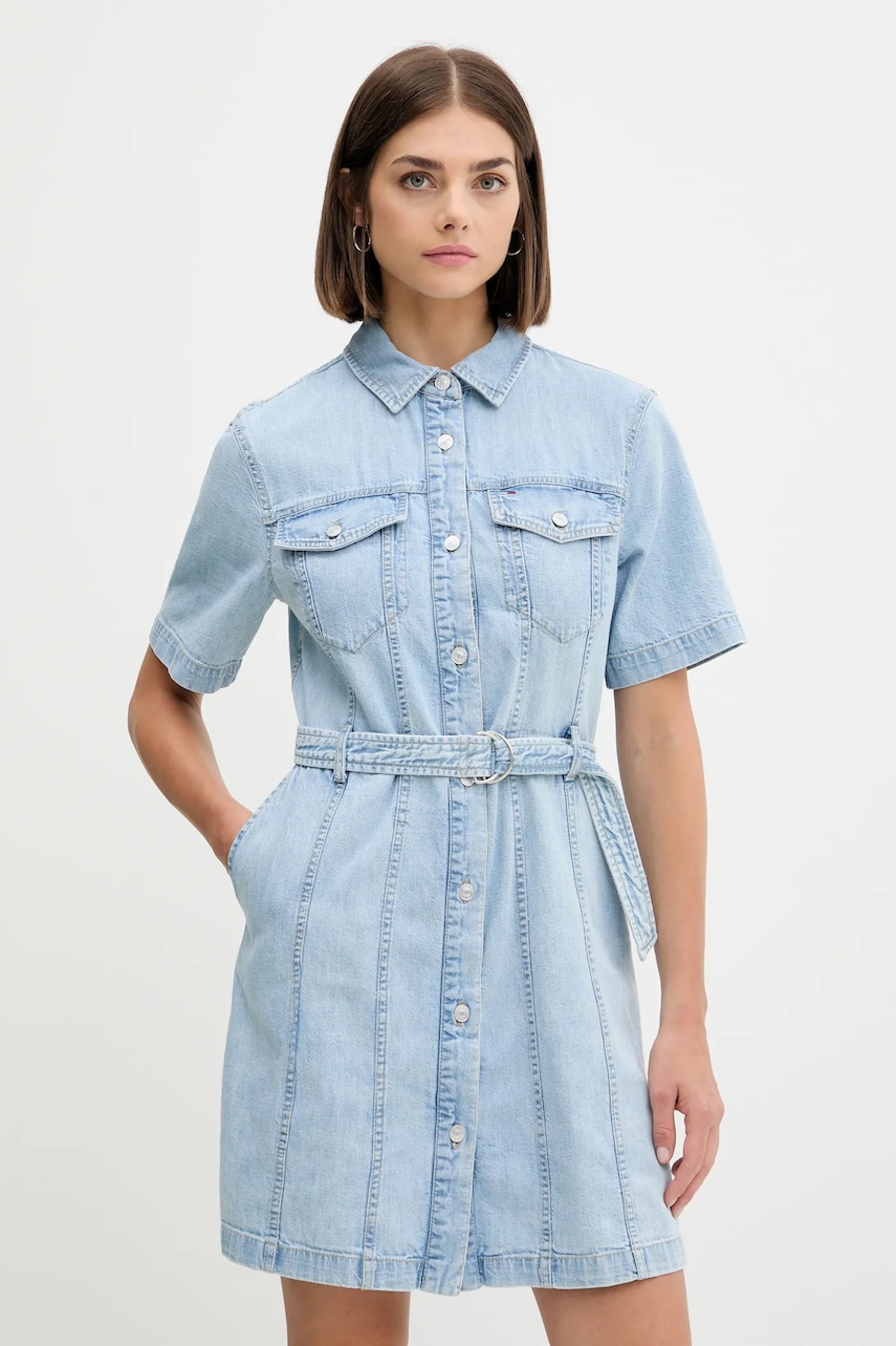 Džínové šaty Tommy Jeans modrá barva, mini, DW0DW21168