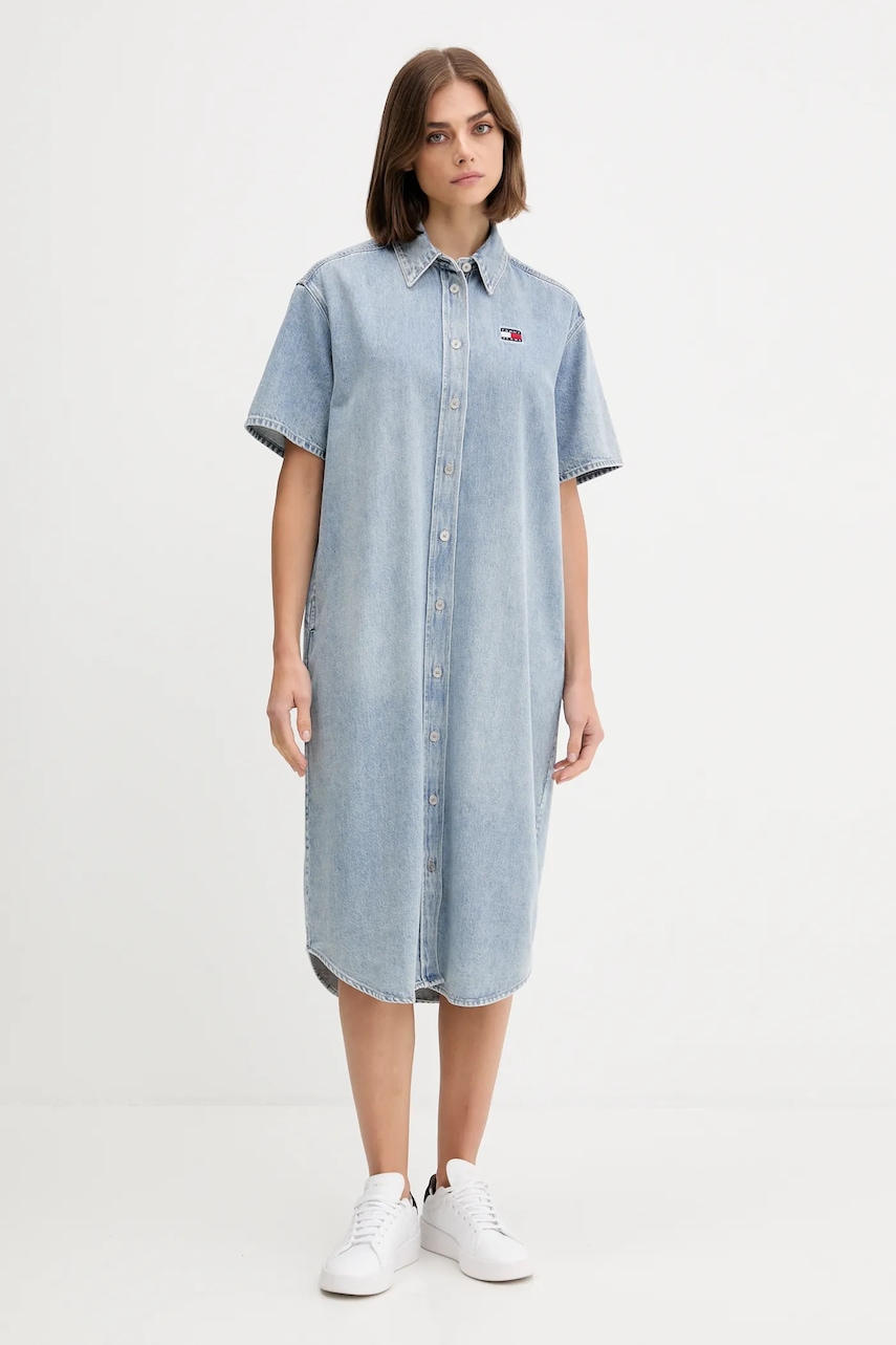 Džínové šaty Tommy Jeans modrá barva, mini, DW0DW21205