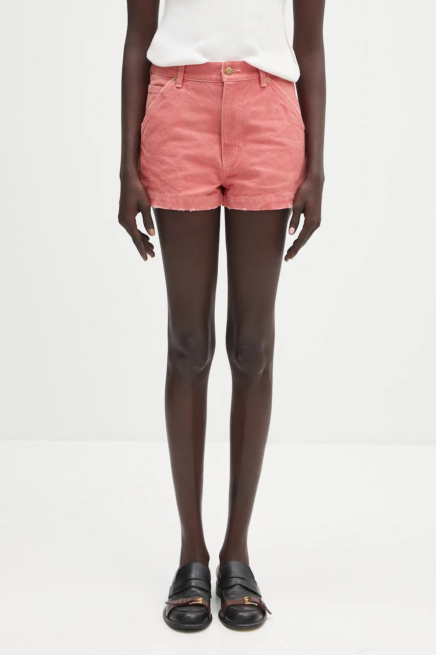Džínové šortky AMBUSH Canvas Short Pants dámské, růžová barva, high waist, 12115383