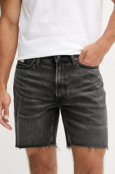 Džínové šortky Calvin Klein Jeans pánské, černá barva, LV04RB791G