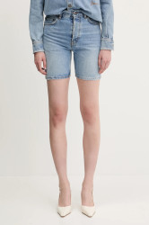 Džínové šortky Fiorucci Bermuda Denim dámské, modrá barva, high waist, W02SMDSH316DN01DN01