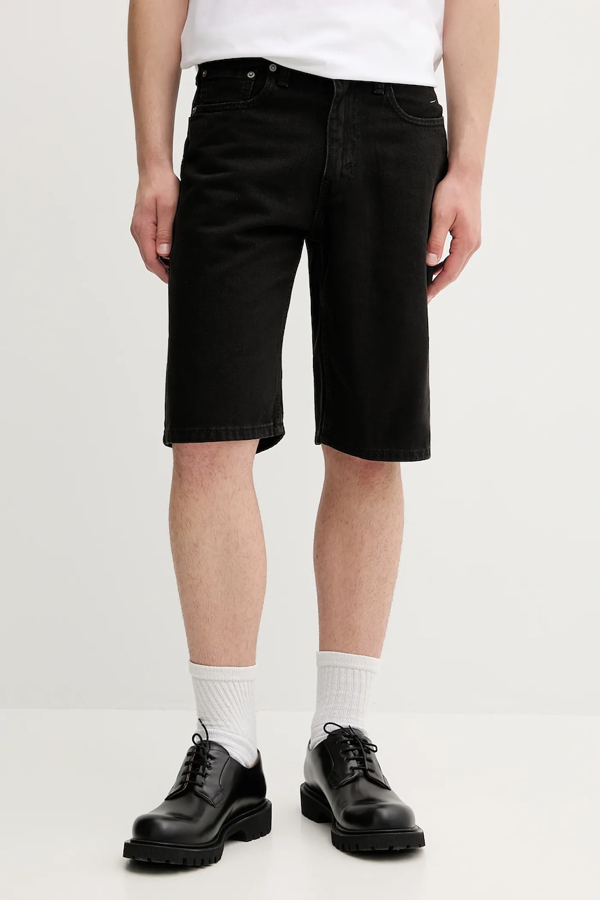 Džínové šortky Levi's pánské, černá barva, 39434