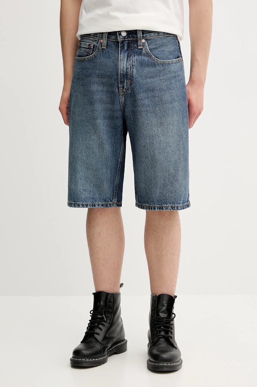 Džínové šortky Levi's pánské, modrá barva, 39434