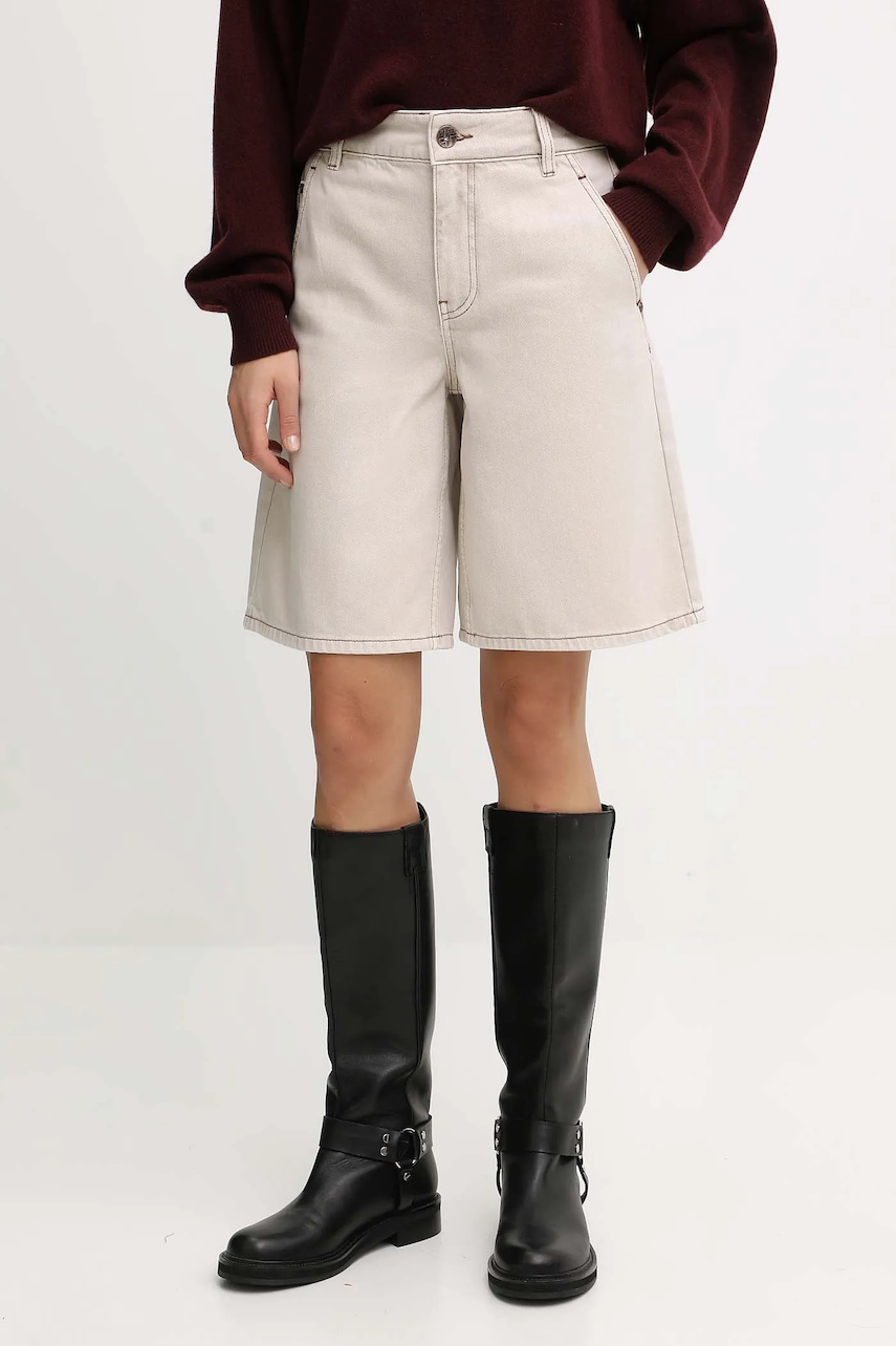 Džínové šortky Miss Sixty dámské, béžová barva, high waist, 6S3JJ47100